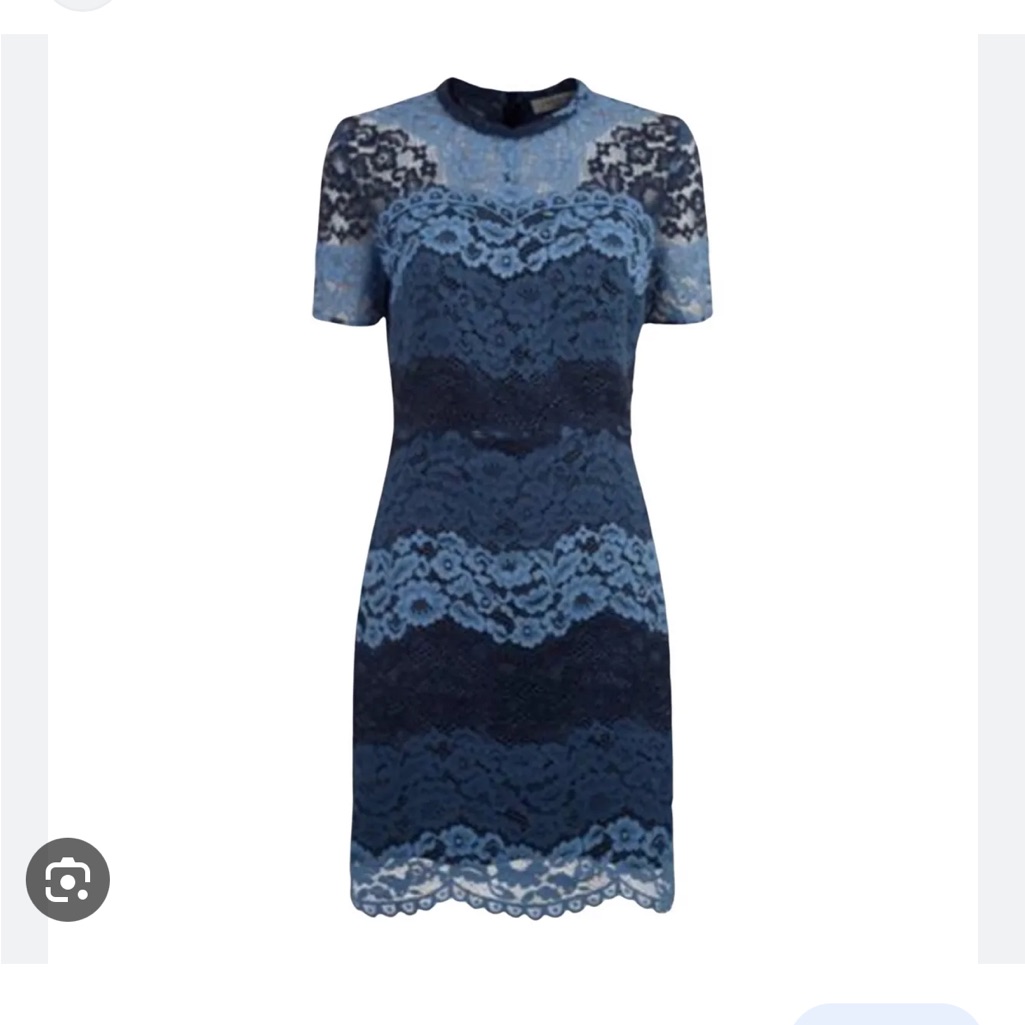 Sandro Paris Two Tone Blue Lace Dress